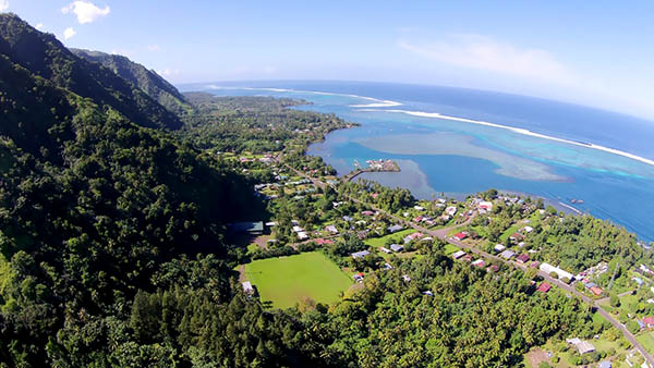 Vue aérienne de Teahupoo