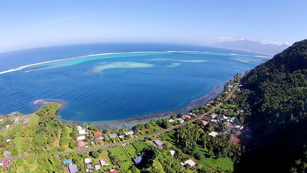 Vue aérienne du vanira Lodge